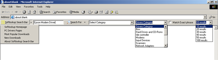 Softlookup Search Toolbar for Internet Explorer