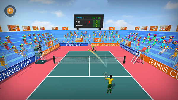Tennis Cup Mobile Championship gameplay - serving
